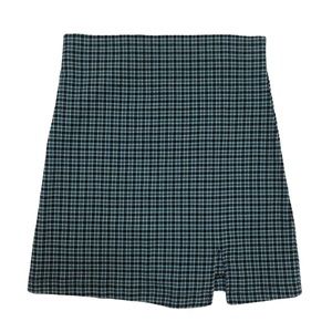 Plaid A-line skirt